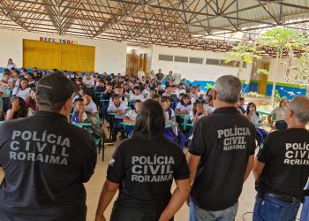 OPERAÇÃO MULHER SEGURA  Polícia Civil promove palestras sobre violência contra a mulher em escolas do Uiramutã
