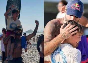 Tal pai, tal filho: herdeiro de Pedro Scooby conquista 1º ouro no surfe