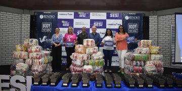 Mais de 1,5 tonelada de alimentos arrecadados na 2ª Corrida Nacional do SESI são entregues a instituições sociais nesta sexta-feira